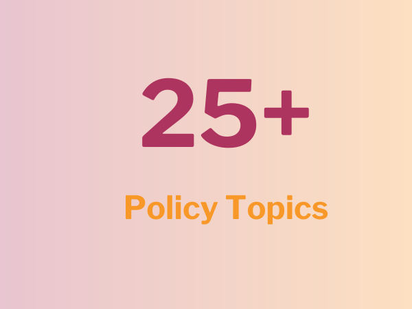 25+ Genetics Policy Topics with orange/maroon gradient