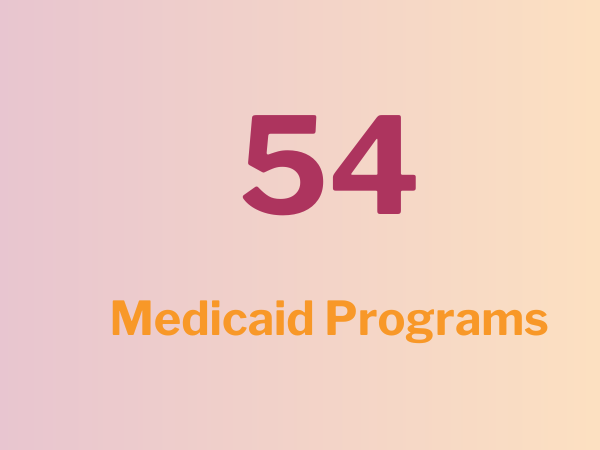 54 Medicaid Programs with orange/maroon background